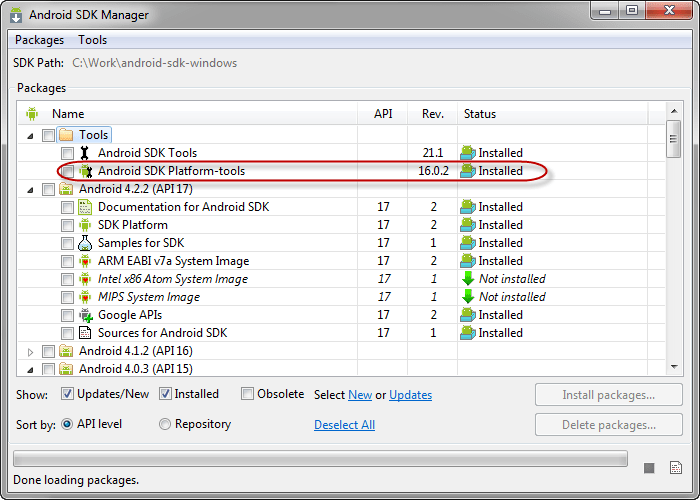 AndroidSDKManager-PlatformTools16.0.2