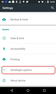 Android Developer Settings